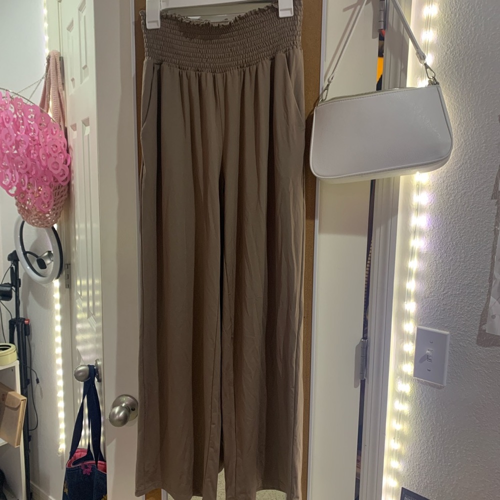 Brown flowy pants